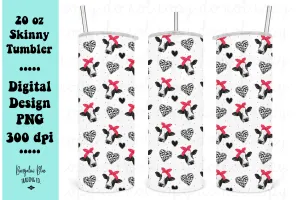 Cow Bandana  20 oz Skinny Tumbler Seamless Design Wrap Digital Download