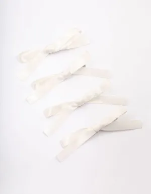 Cream Simple Hair Bows 4-Pack