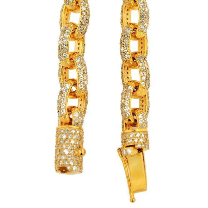 Custom DIAMOND CABLE LINK CHAIN with Diamond Barrel Lock