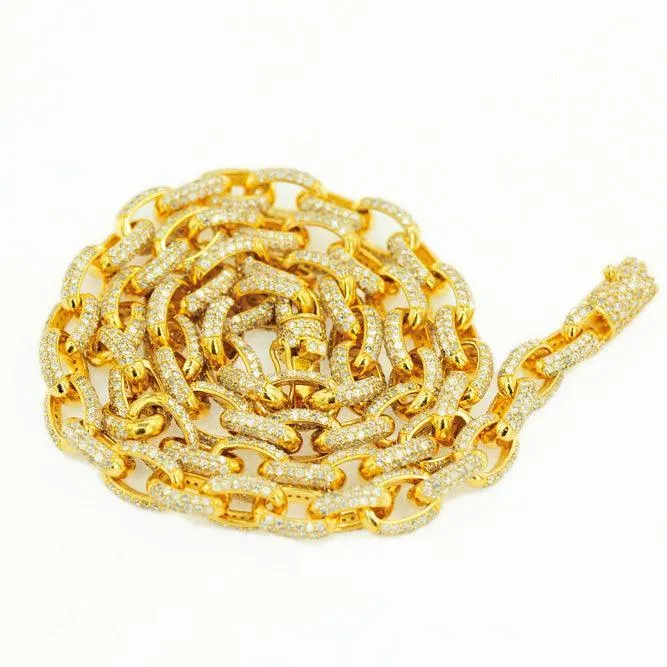 Custom DIAMOND CABLE LINK CHAIN with Diamond Barrel Lock
