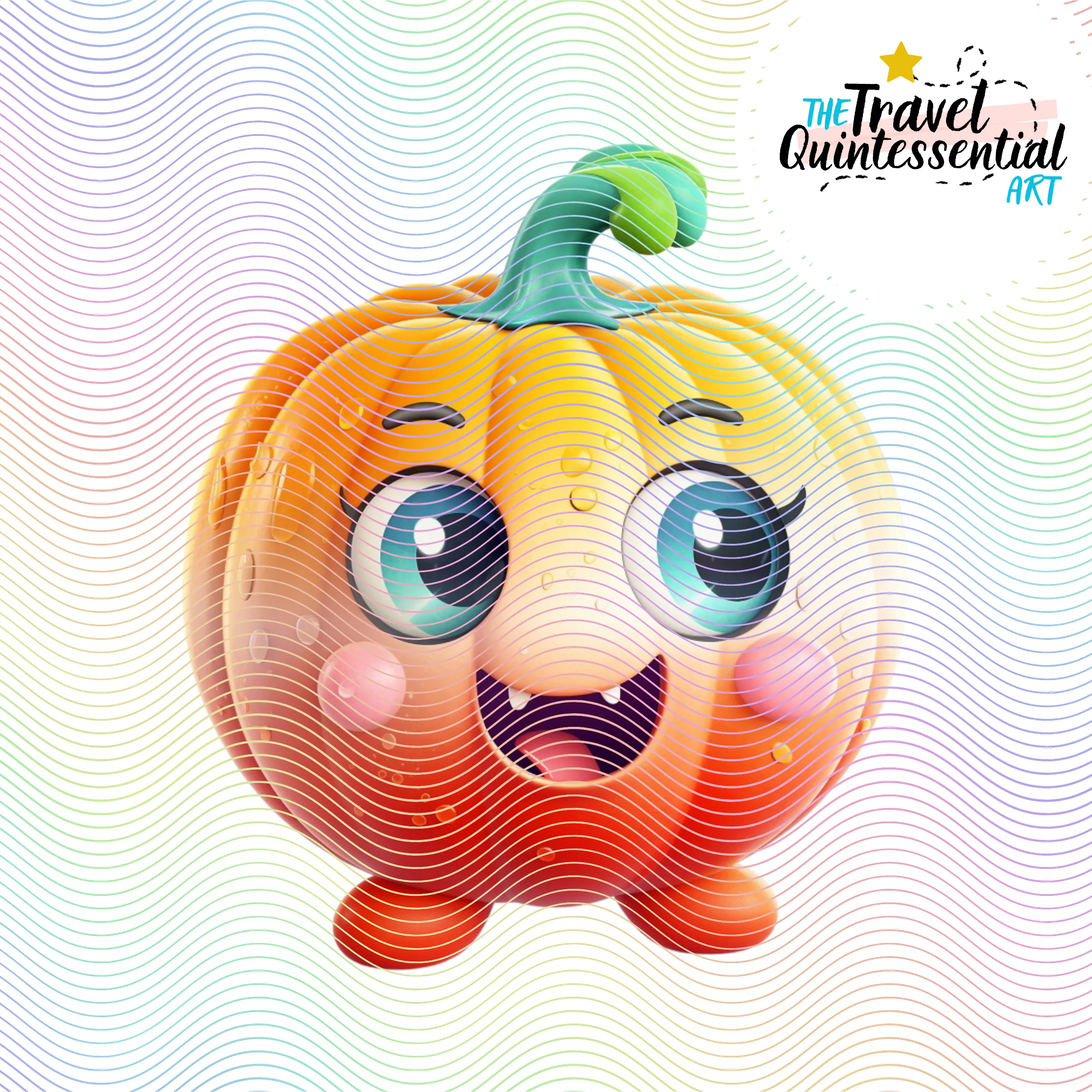 Cute Halloween Pumpkin Characters - Digital Art SETPK001