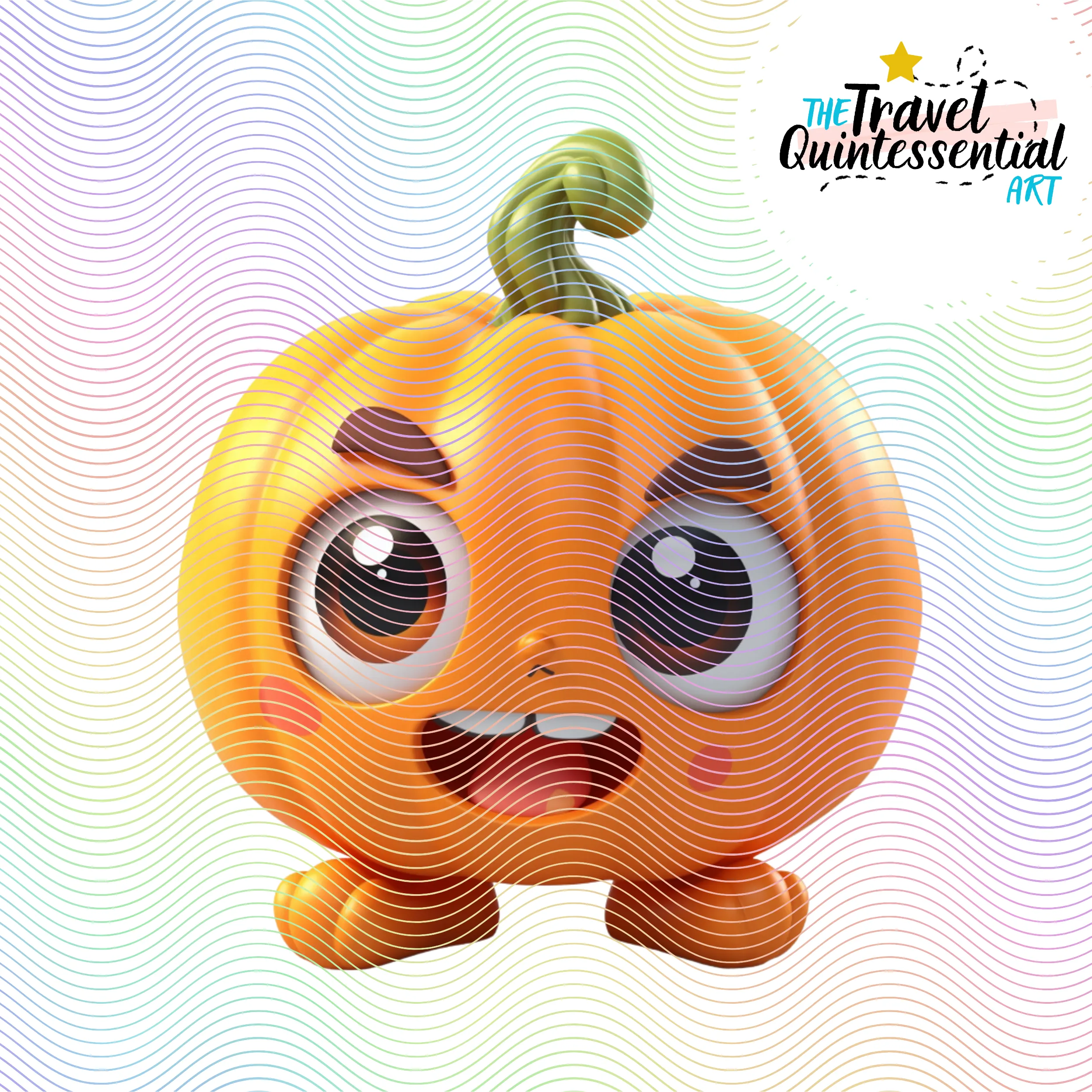 Cute Halloween Pumpkin Characters - Digital Art SETPK001