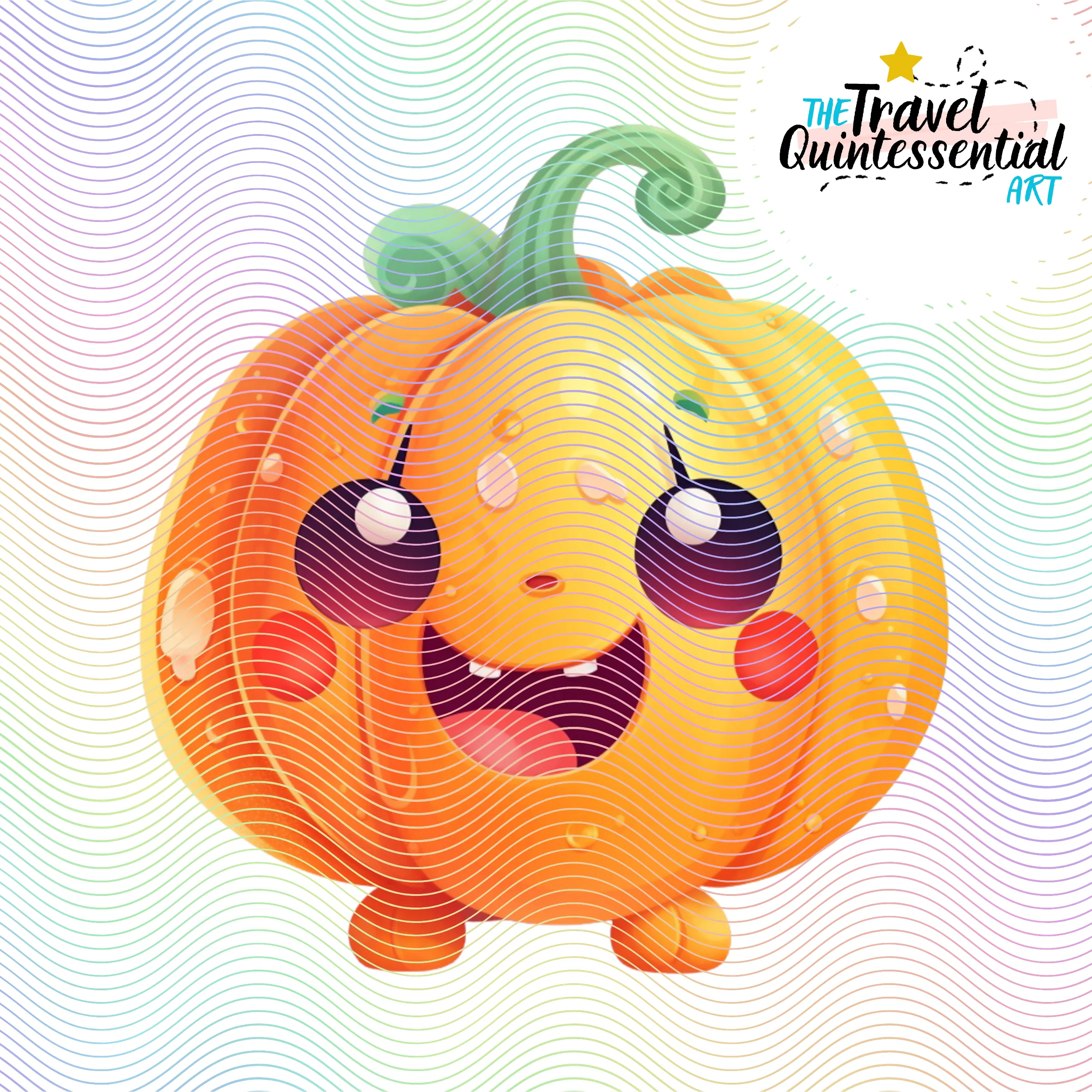 Cute Halloween Pumpkin Characters - Digital Art SETPK001