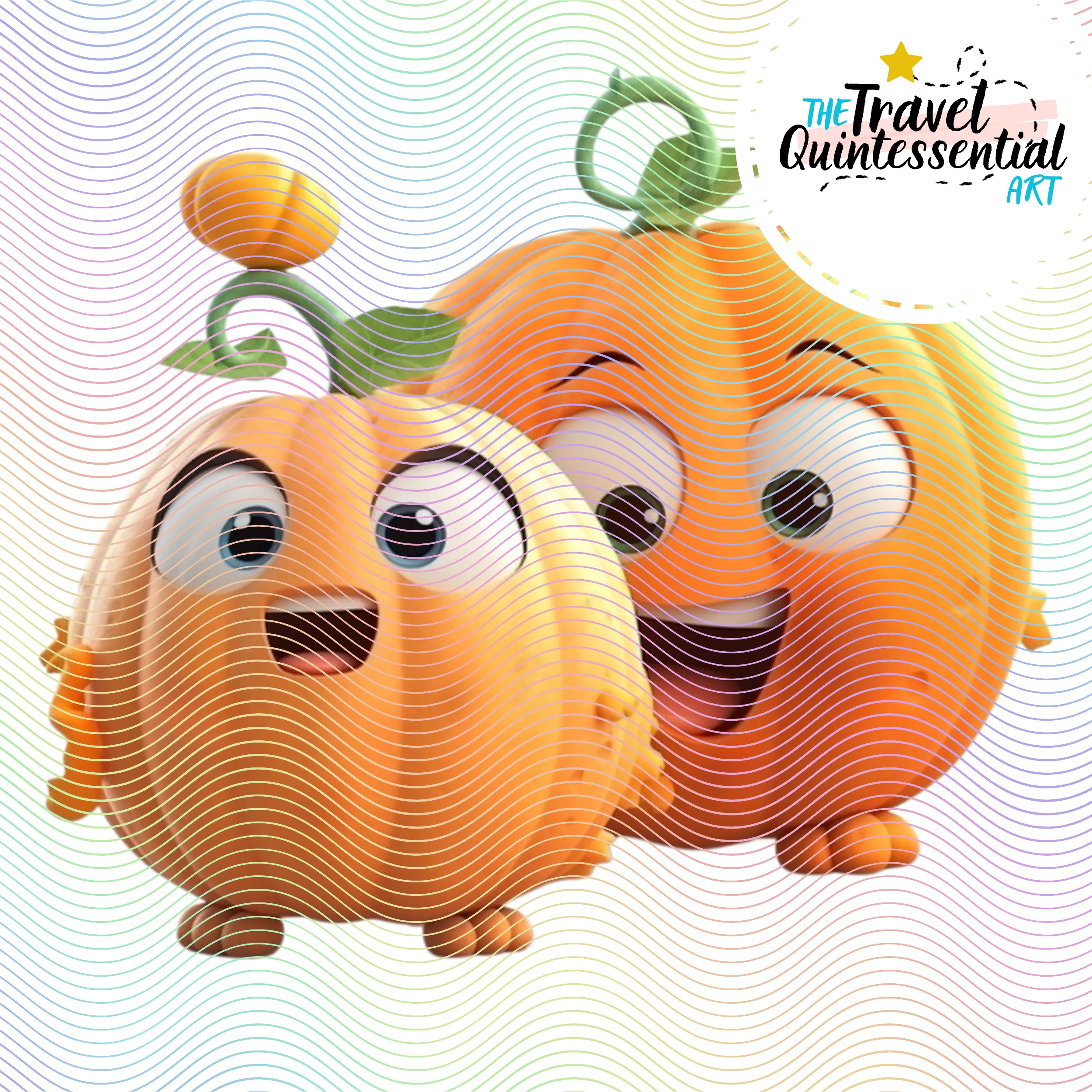 Cute Halloween Pumpkin Couples Characters - Digital Art SETPK002