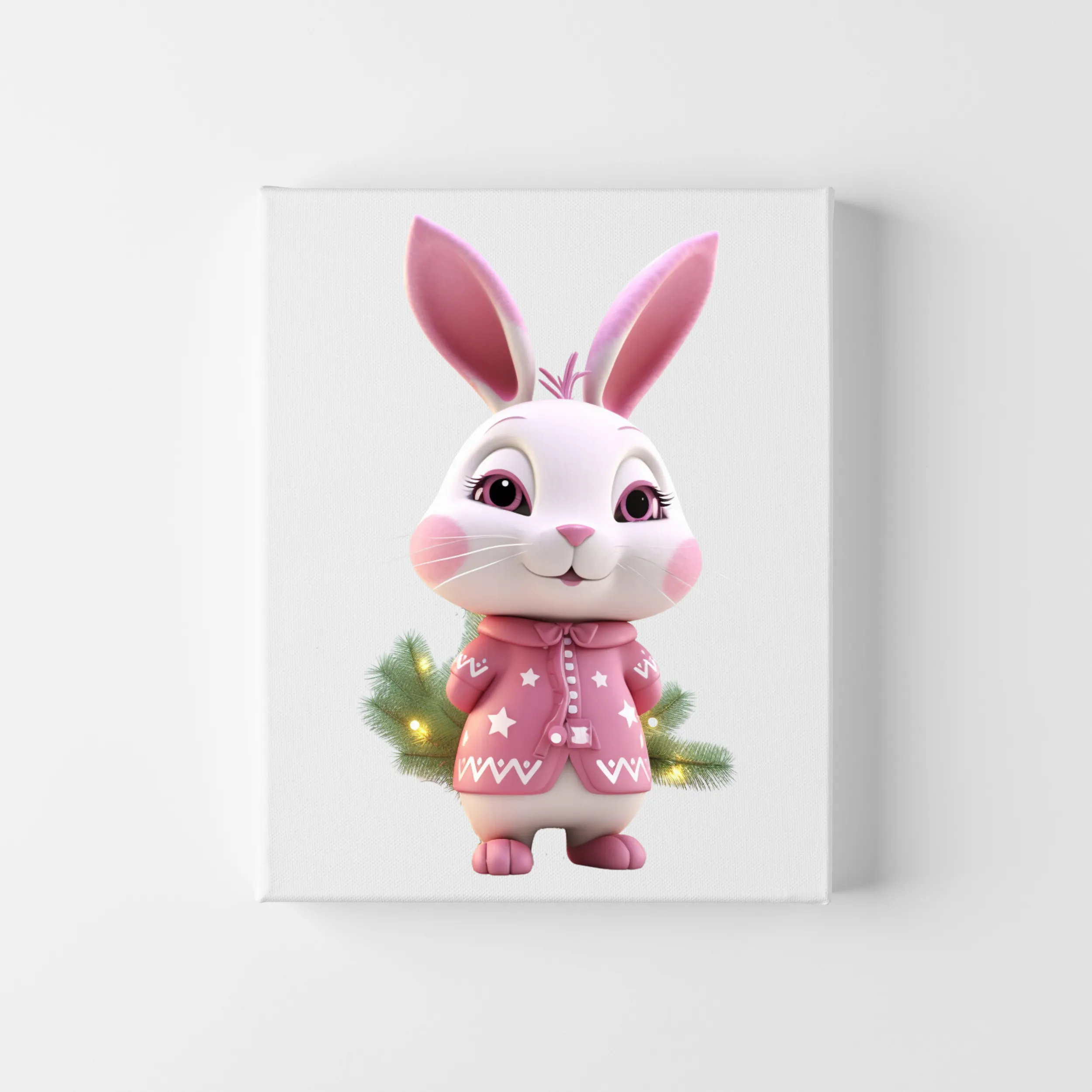 Cute Rabbits in Pink Outfits Digital Art SETRAB001
