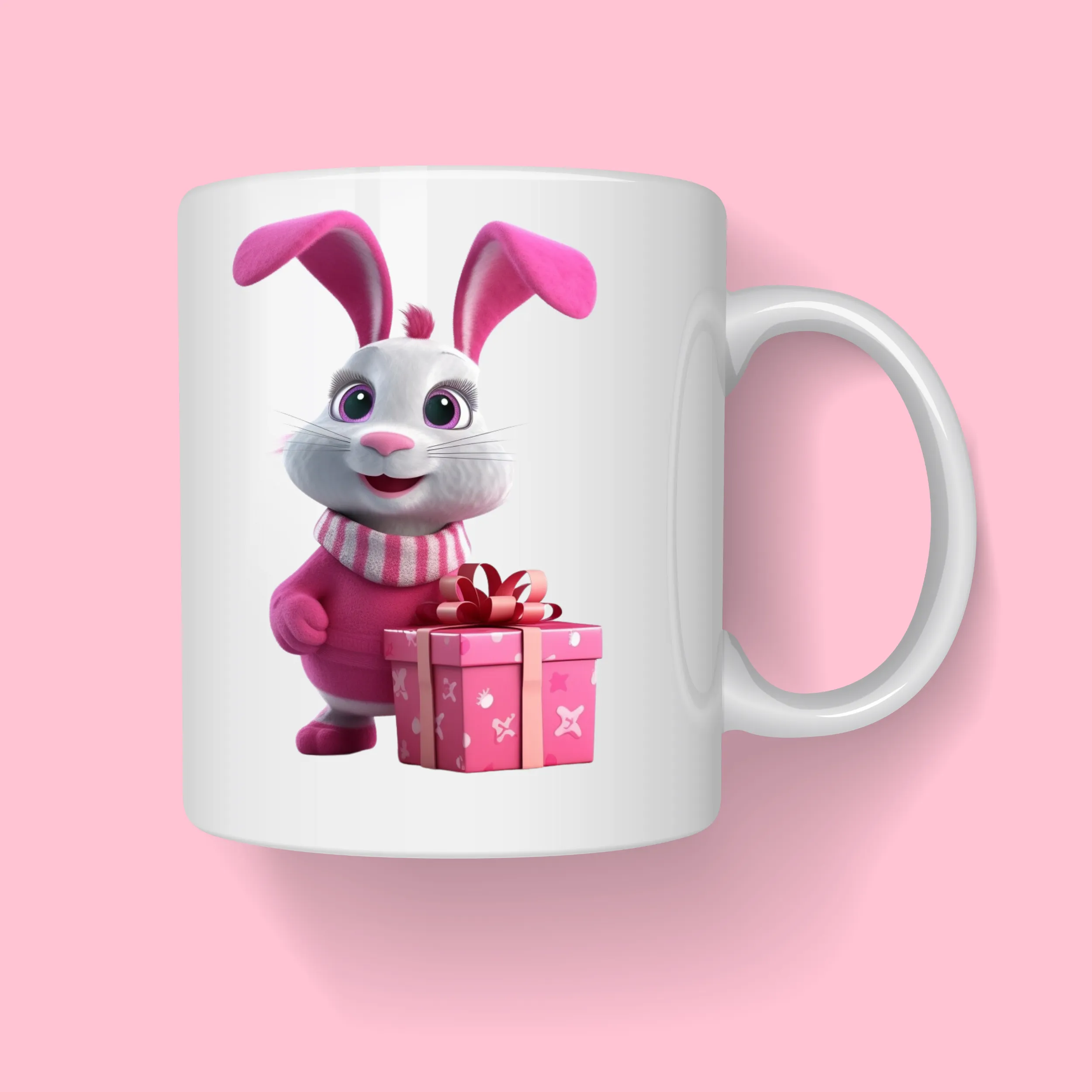 Cute Rabbits in Pink Outfits Digital Art SETRAB001
