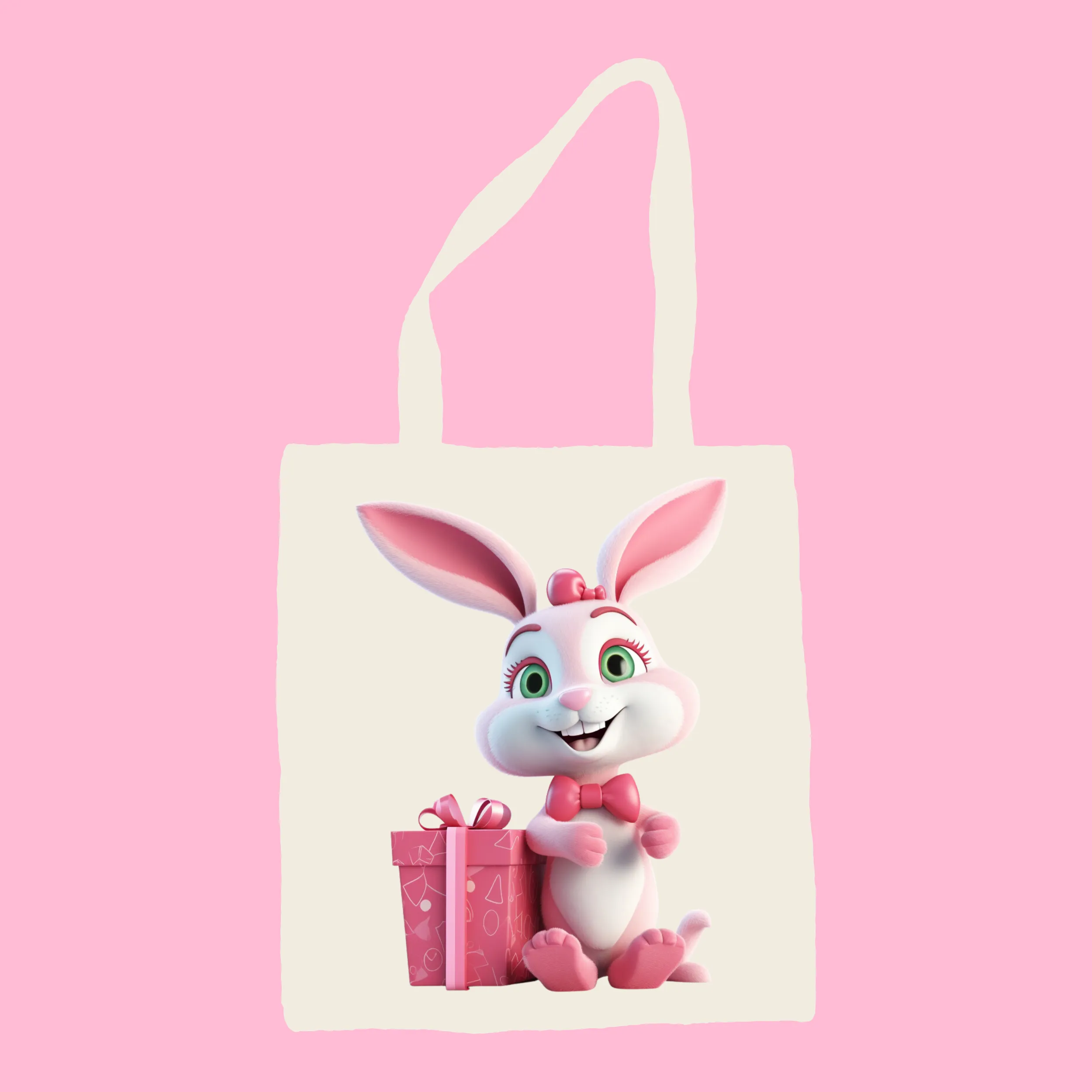 Cute Rabbits in Pink Outfits Digital Art SETRAB001
