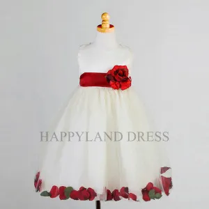 D596-1 Sash & Flower Petal Dress (10 Diff. Colors)