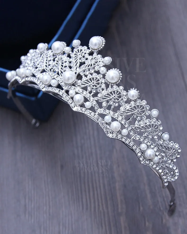Dana Pearls & Hearts Wedding Tiara