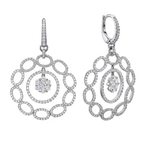 Dangling Flower Diamond Earrings