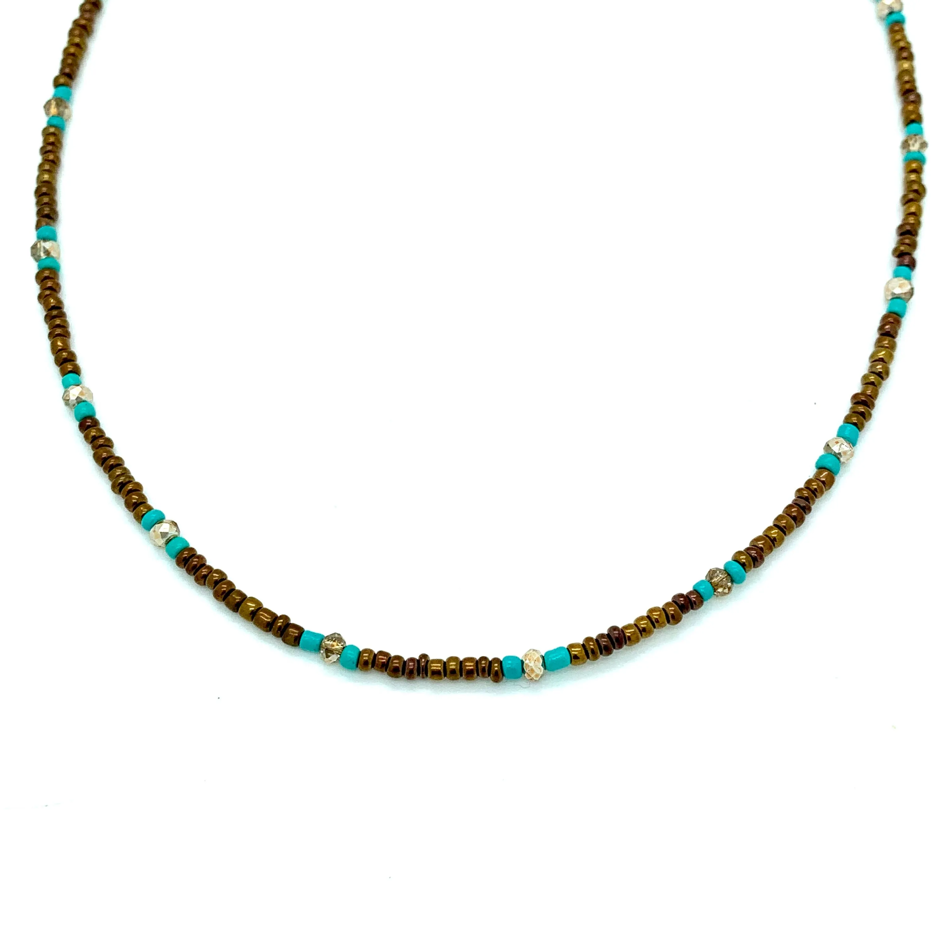 Dark Desert Sand Beaded Necklace