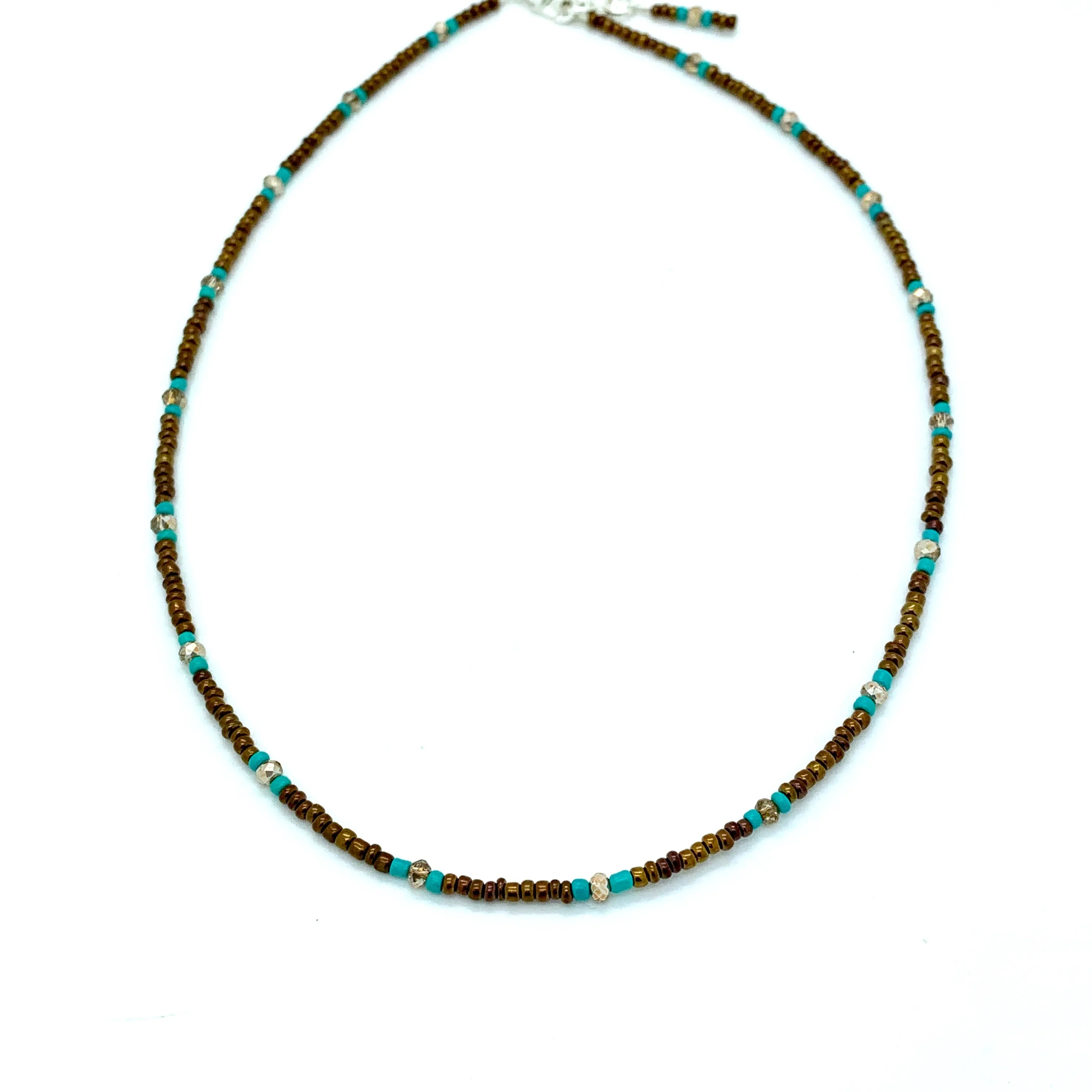 Dark Desert Sand Beaded Necklace