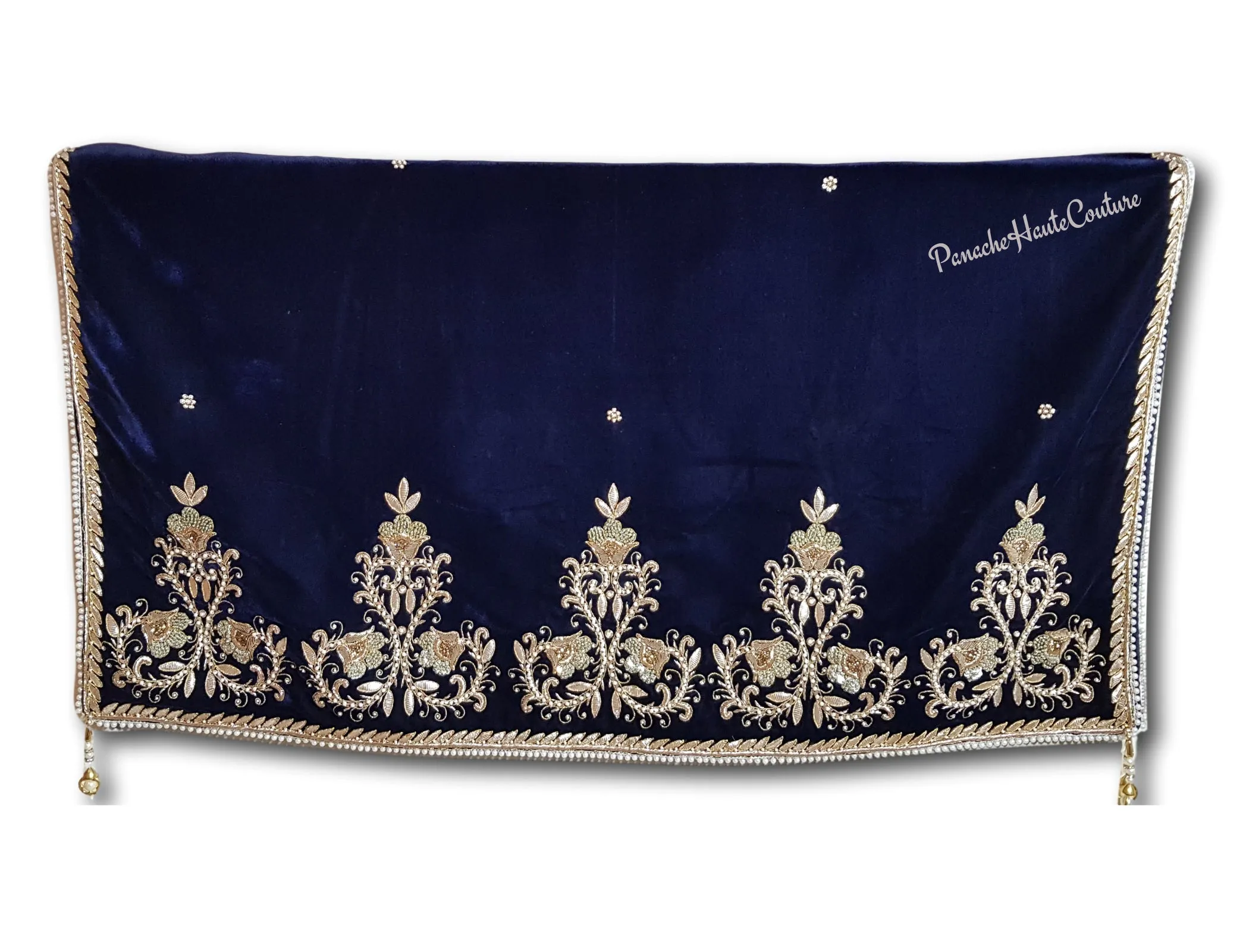 Deep Navy colour velvet shawl / Dupatta