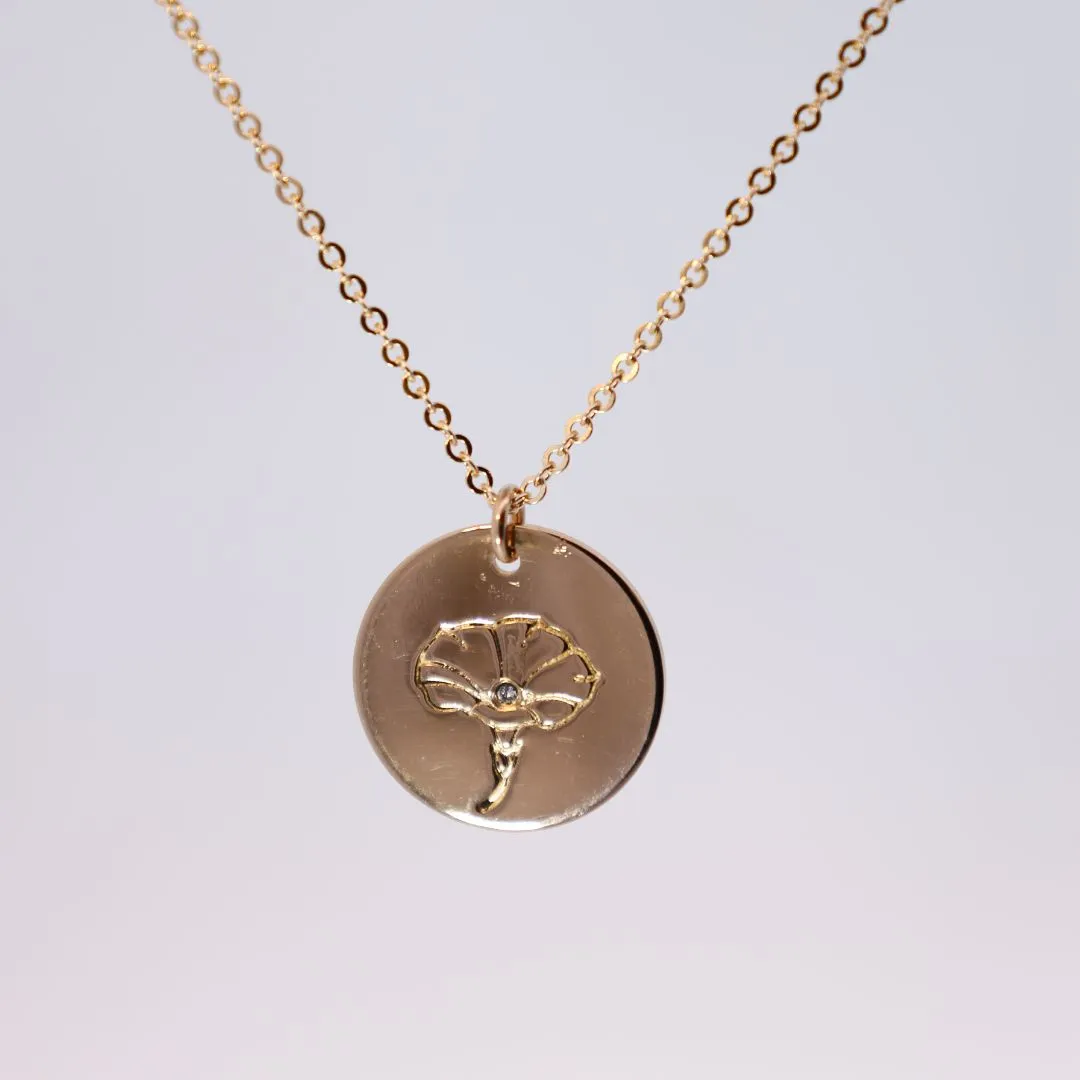 Diamond Birth Flower Necklace