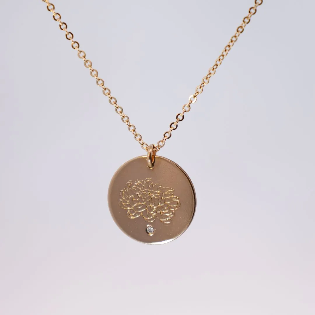 Diamond Birth Flower Necklace