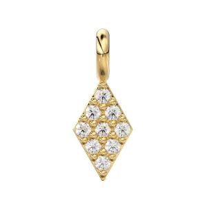 Diamond Pave Setting Charm / 14k 18k Solid Gold Charm / Gold Jewelry Supplies / Diamond Charm Finding / Sale