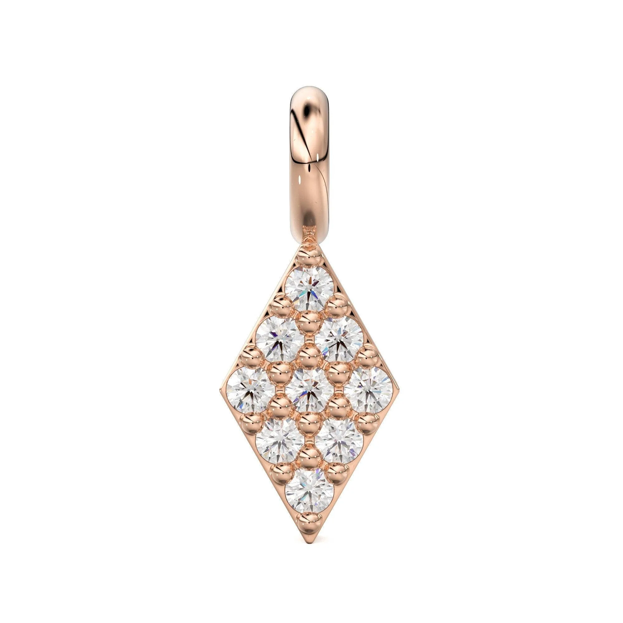 Diamond Pave Setting Charm / 14k 18k Solid Gold Charm / Gold Jewelry Supplies / Diamond Charm Finding / Sale