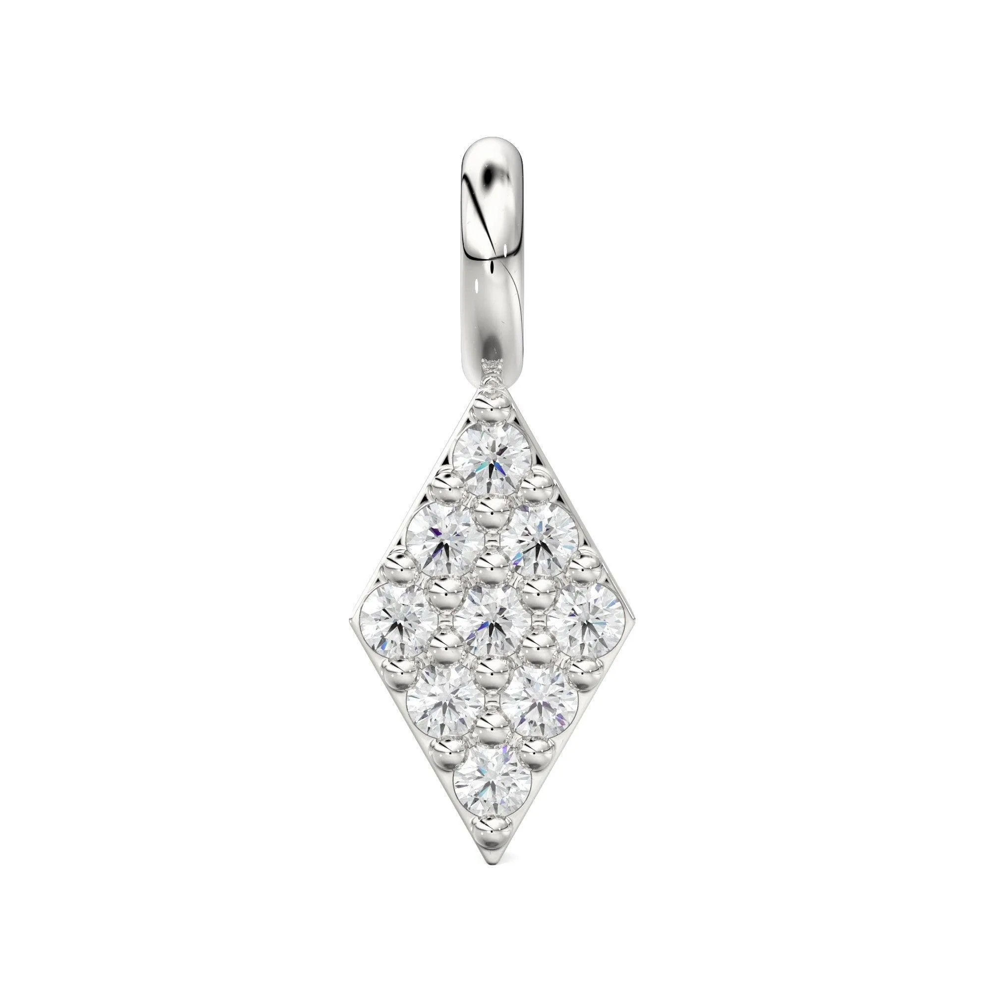 Diamond Pave Setting Charm / 14k 18k Solid Gold Charm / Gold Jewelry Supplies / Diamond Charm Finding / Sale