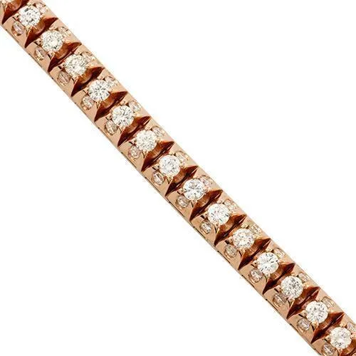 Diamond Tennis Bracelet in 14k Rose Gold 10 Ctw