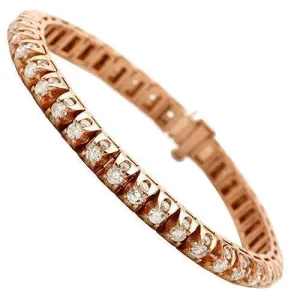 Diamond Tennis Bracelet in 14k Rose Gold 10 Ctw