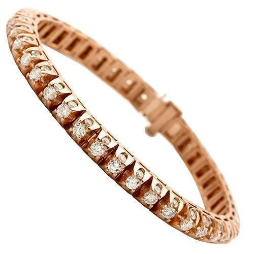 Diamond Tennis Bracelet in 14k Rose Gold 10 Ctw