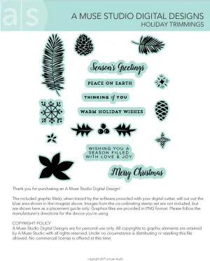 digital cut file - holiday trimmings