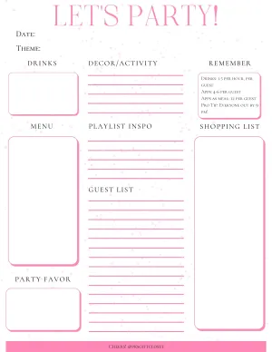 Digital Download: PK "Let's Party" Planner Sheet