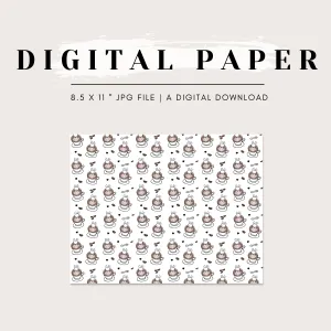 Digital Paper - Latte the Bunny Soaking in a Hot Coffee Mug
