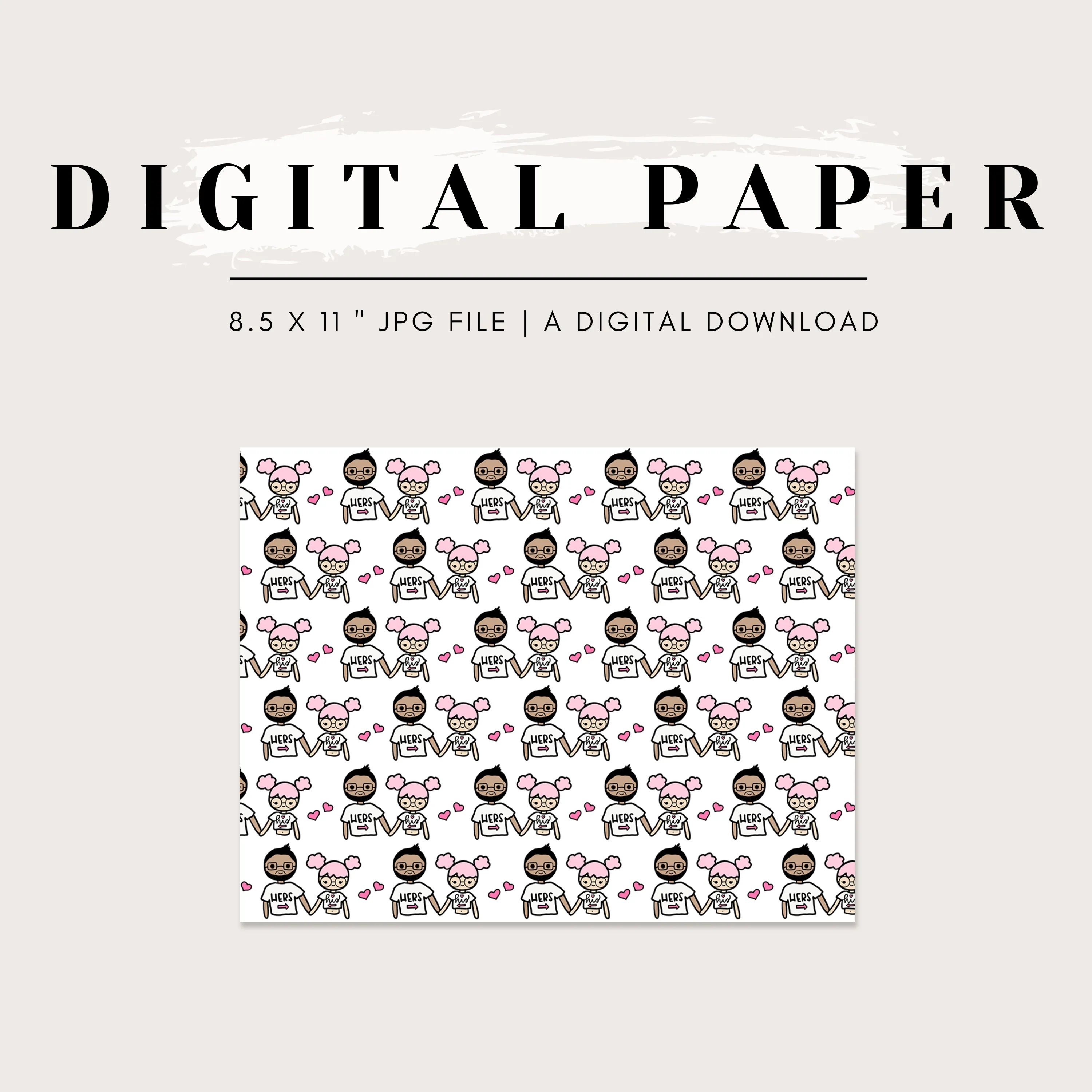 Digital Paper - Lola and Bae Love