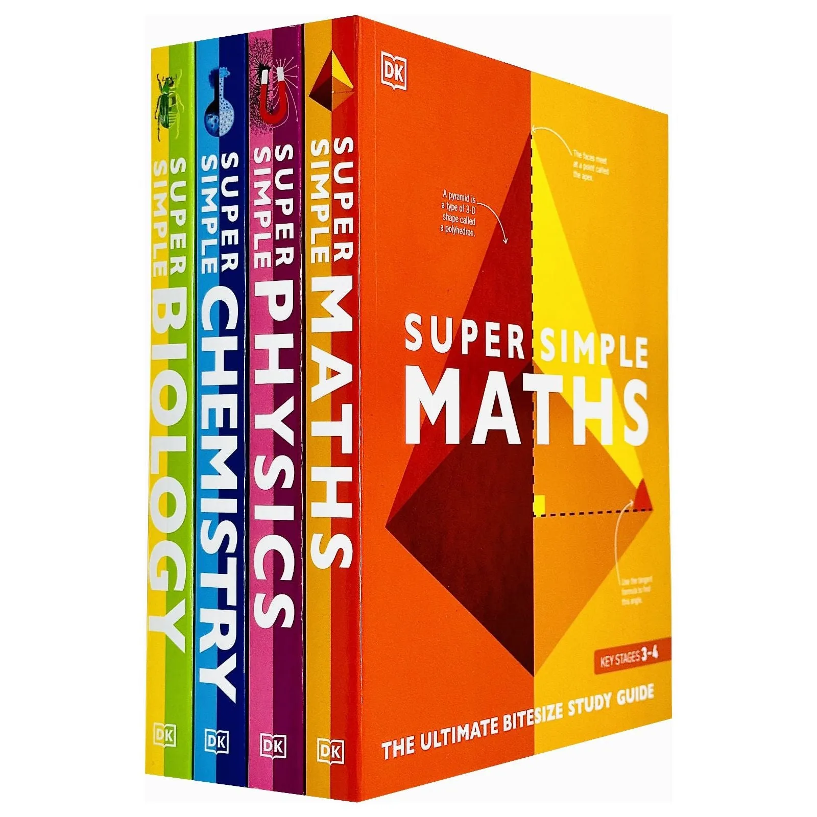 DK Super Simple 4 Books Collection Set Super Maths, Biology, Physics, Chemistry