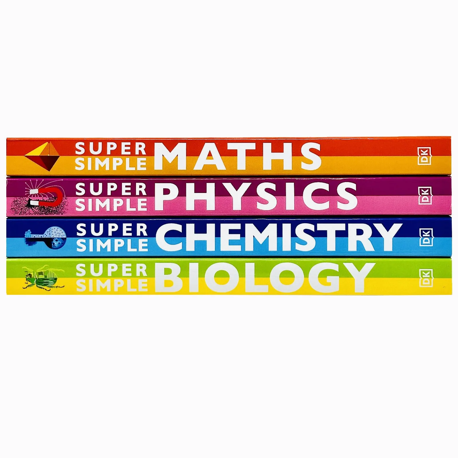 DK Super Simple 4 Books Collection Set Super Maths, Biology, Physics, Chemistry