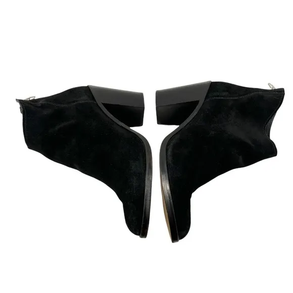Dolce Vita Stevie Black Suede Leather Zip Back Heeled Ankle Booties