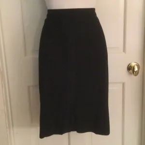 Doncaster Black Jersey Knit Skirt With Faux-Suede Trim