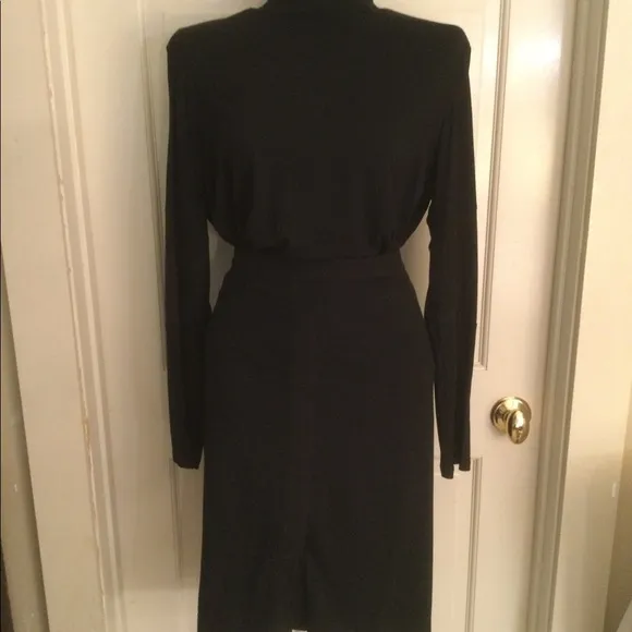 Doncaster Black Jersey Knit Skirt With Faux-Suede Trim