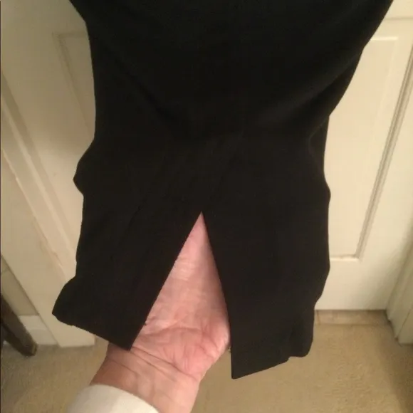 Doncaster Black Jersey Knit Skirt With Faux-Suede Trim