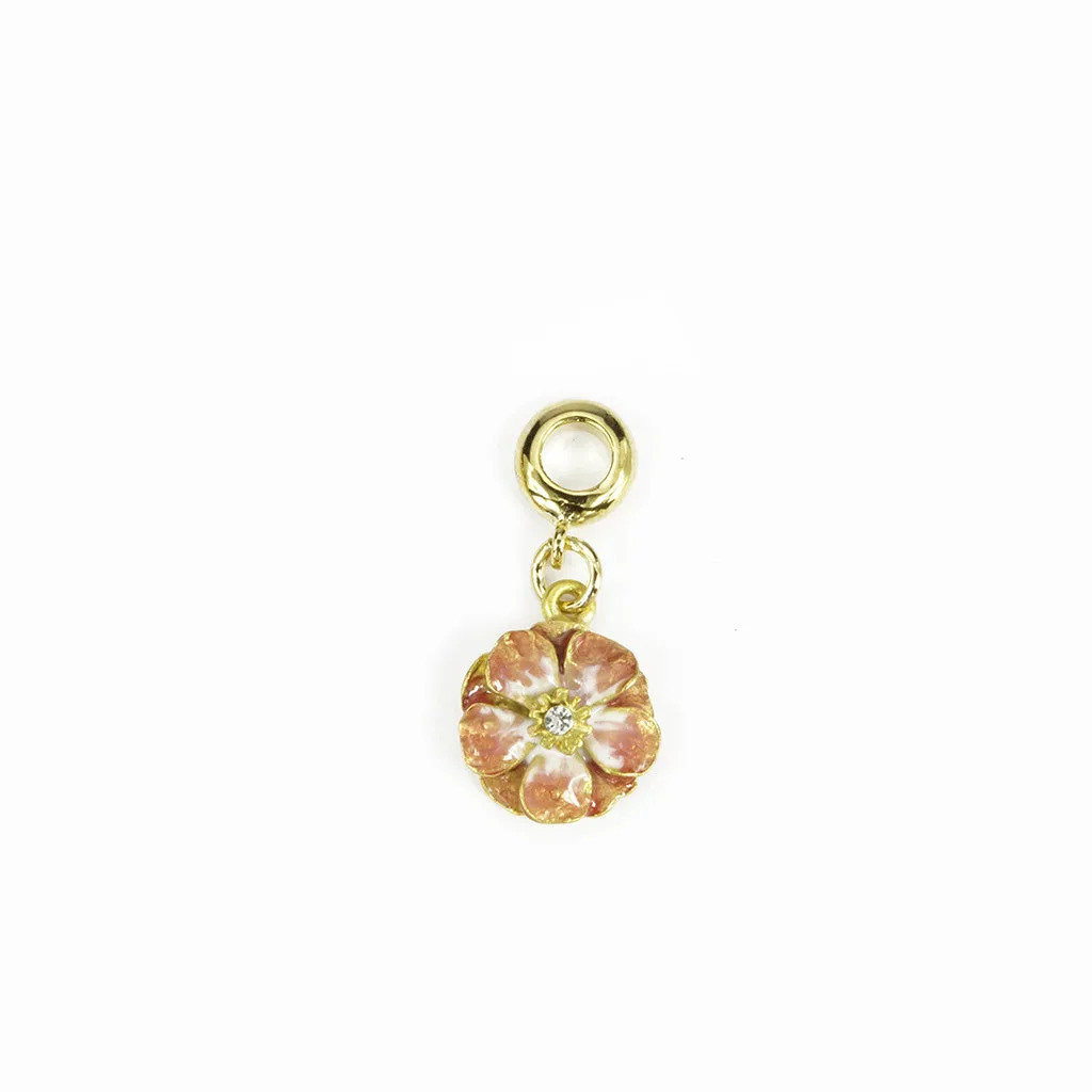 Double Rose Goldtone Melon Enamel Charm