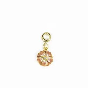 Double Rose Goldtone Melon Enamel Charm