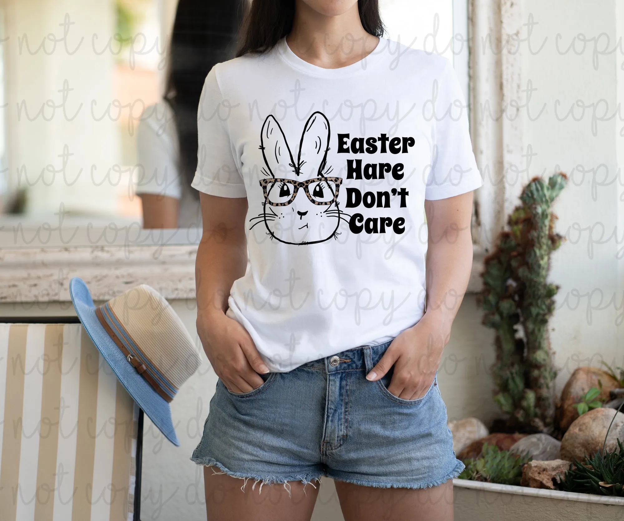 Easter Hare Don't Care Bunny w/ Glasses Digital Download