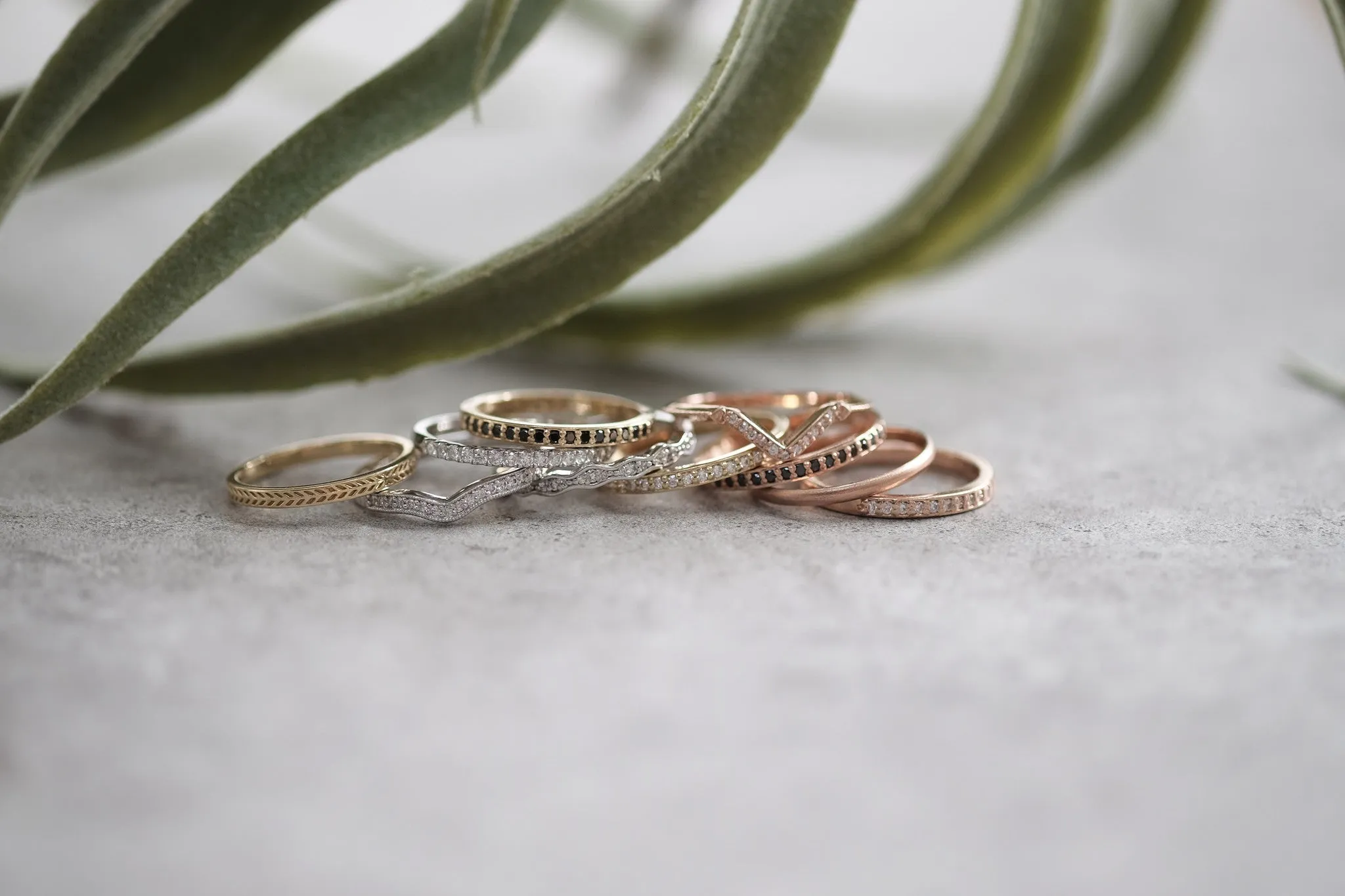 Eco Friendly Chevron Wedding Band, 14K Rose Gold