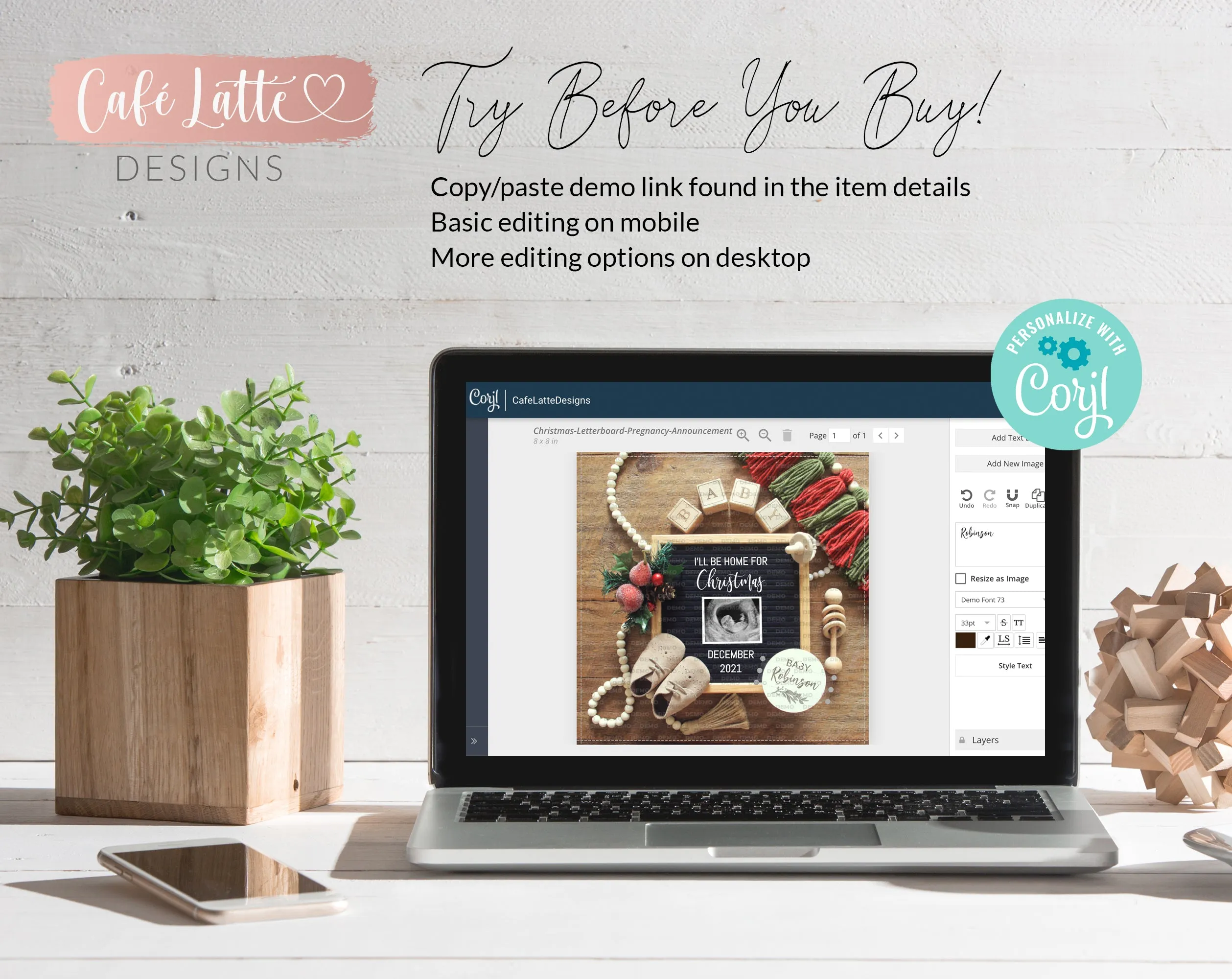 Editable Christmas Pregnancy Announcement Social Media, I'll Be Home For Christmas Letter Board, December Winter Baby, Digital Corjl DIY