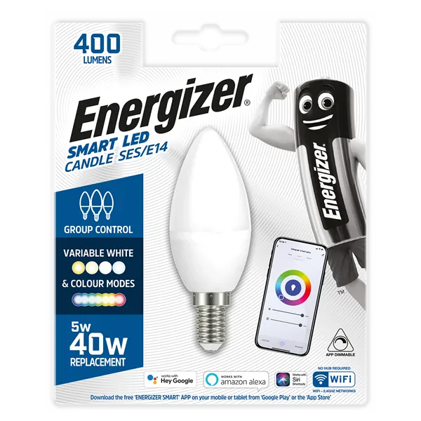 Energizer Smart S17163 5W 400lm E14 SES Candle Colour Changing