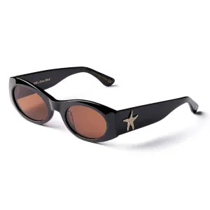 Epokhe - Suede Sunglasses Black Polished/Bronze Amber