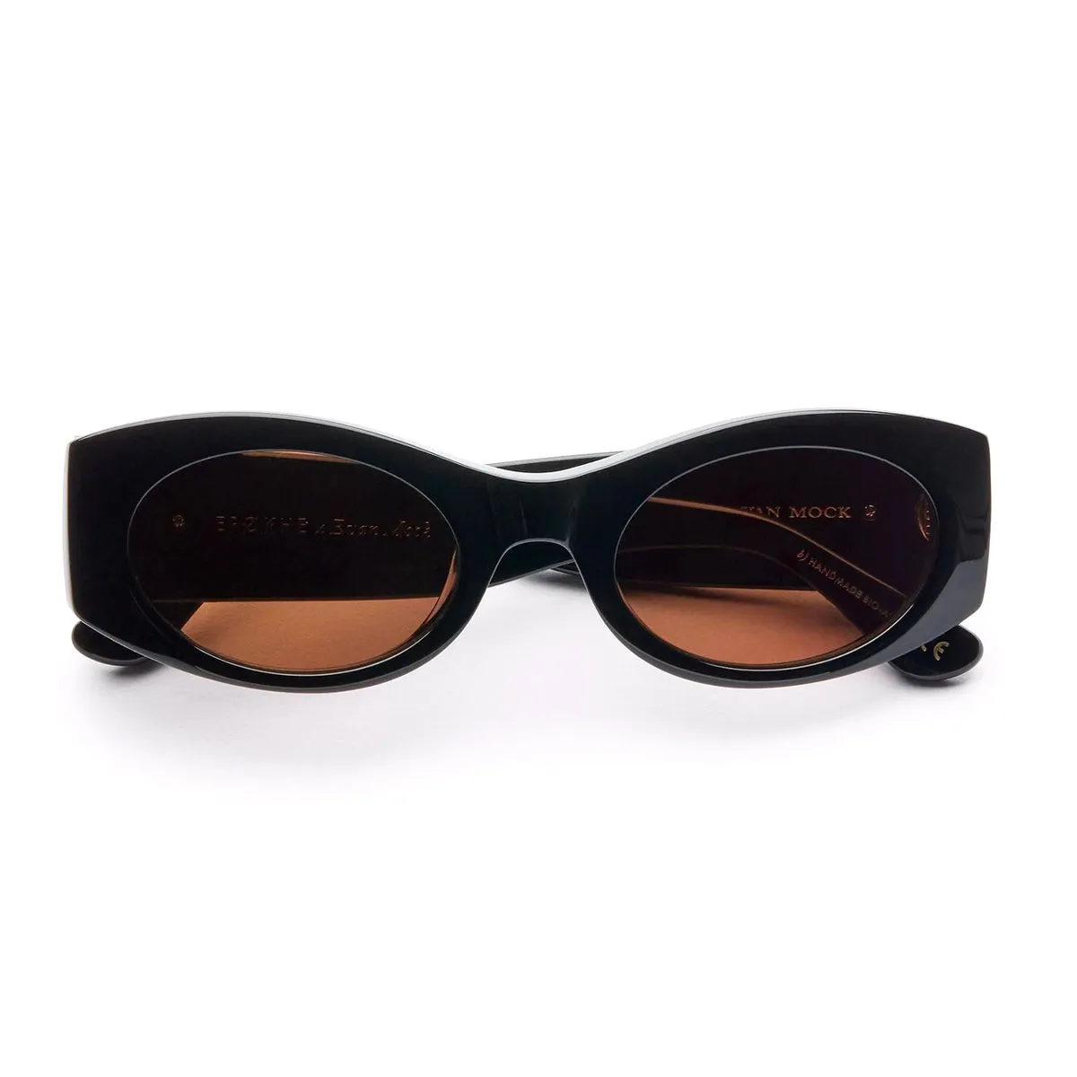 Epokhe - Suede Sunglasses Black Polished/Bronze Amber