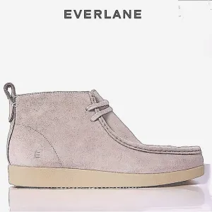 Everlane The Moc Toe Leather Chukka Desert Boot in Stone Grey Suede Like New 9