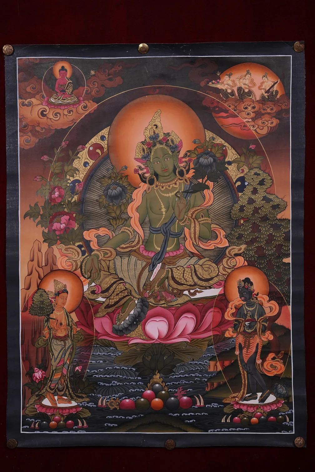 Exclusive Green Tara & Buddha Thangka