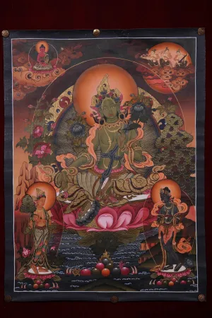 Exclusive Green Tara & Buddha Thangka