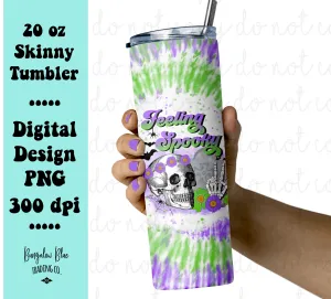 Feeling Spooky Halloween 20 oz Skinny Tumbler Wrap Digital Download
