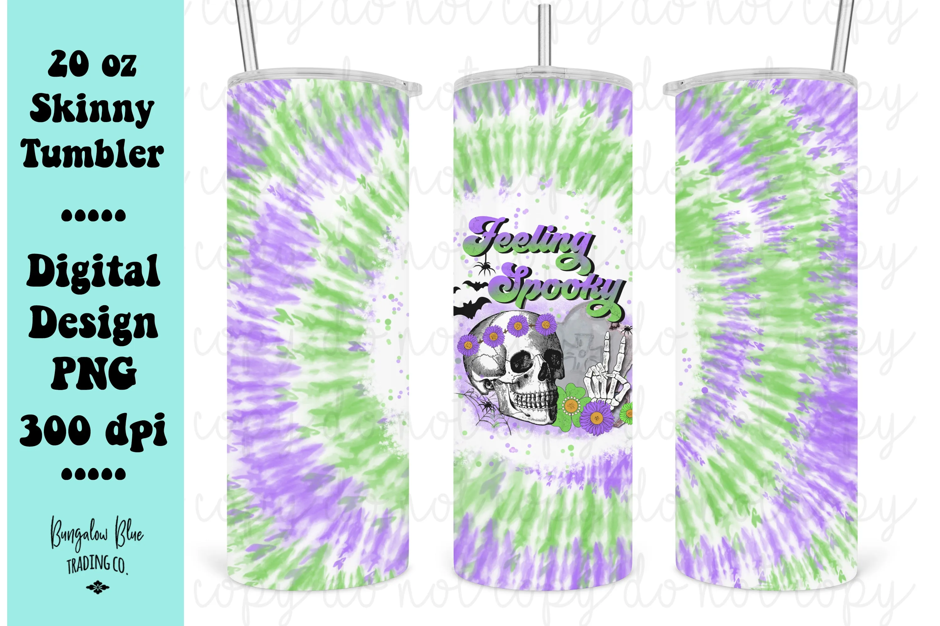Feeling Spooky Halloween 20 oz Skinny Tumbler Wrap Digital Download