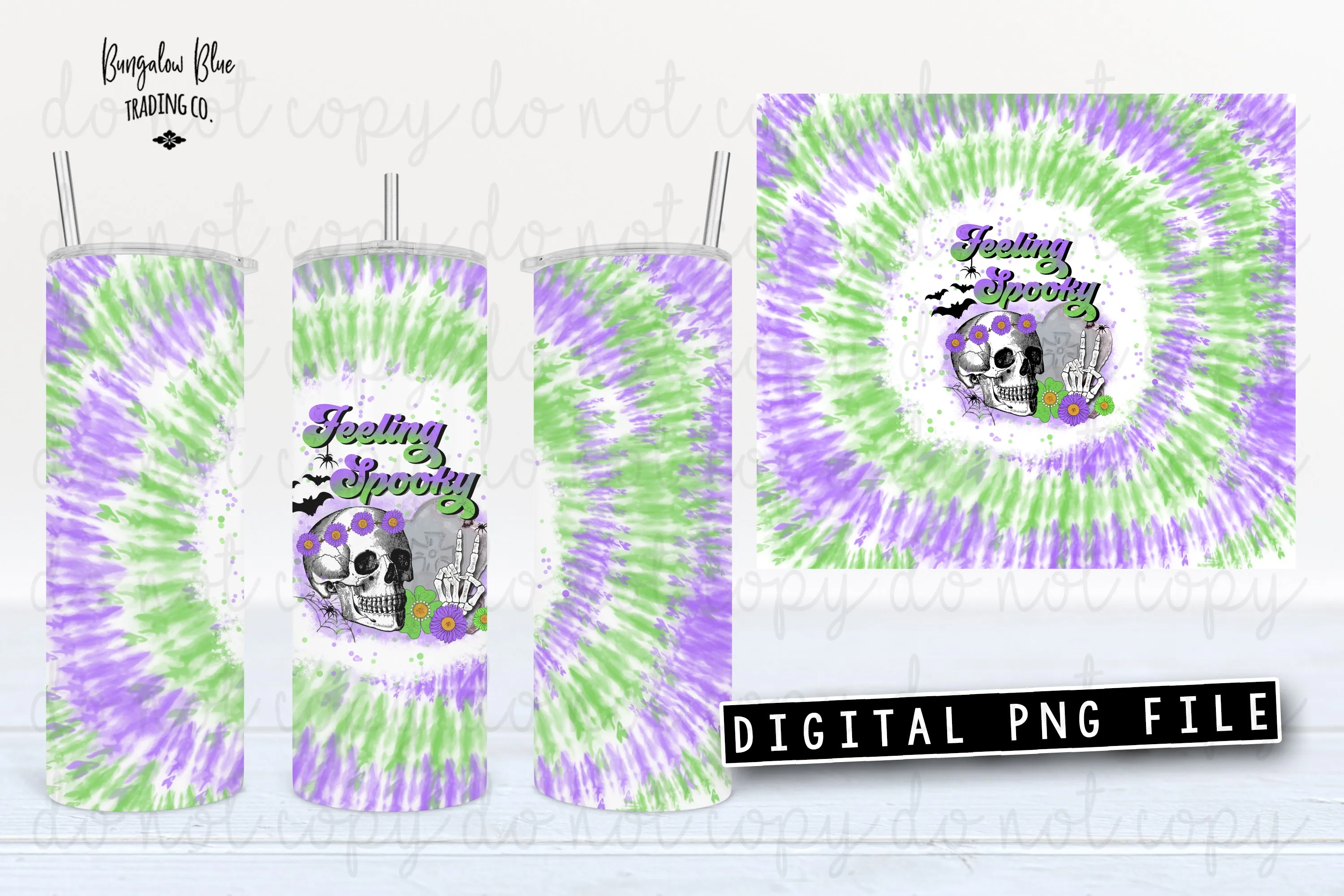 Feeling Spooky Halloween 20 oz Skinny Tumbler Wrap Digital Download