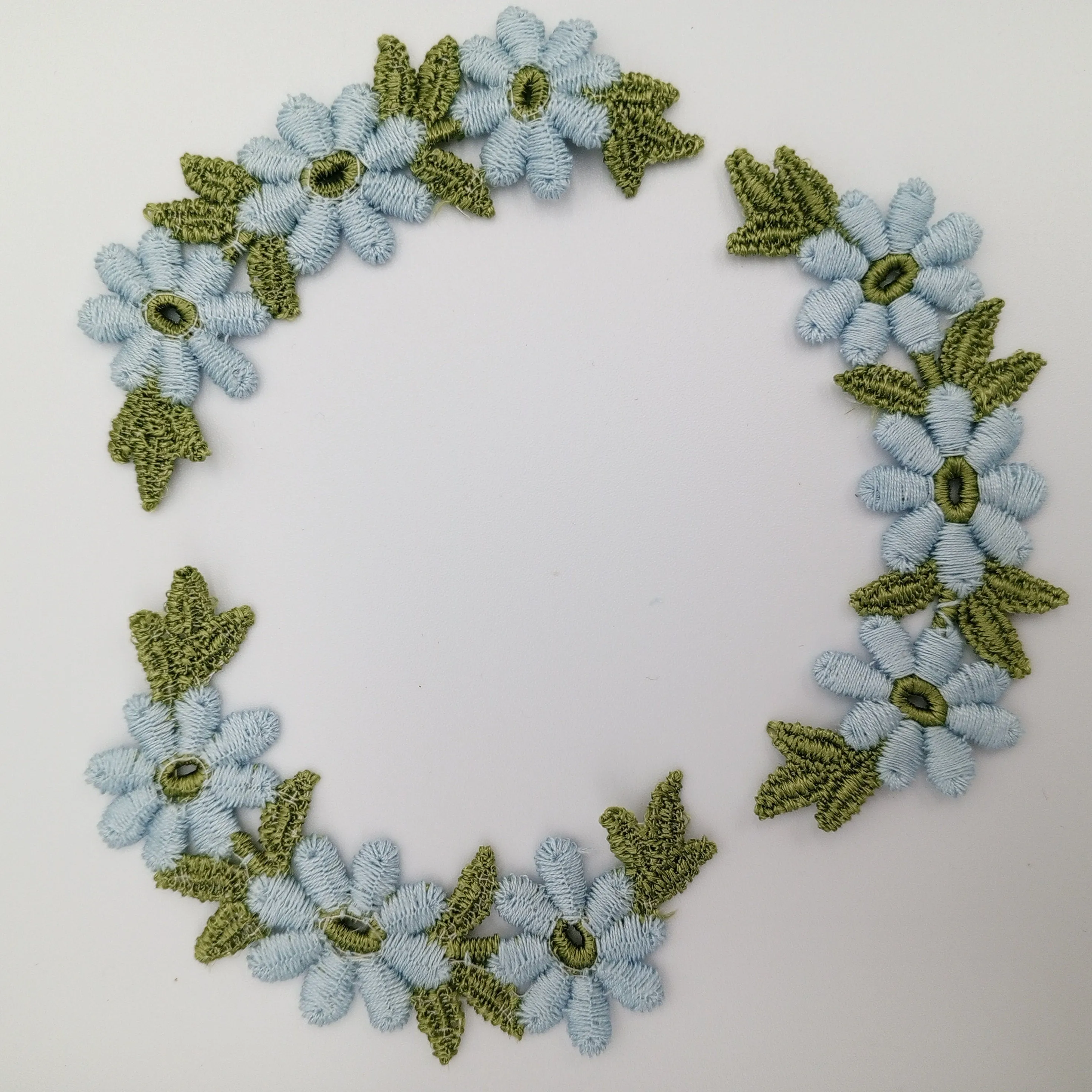 FLORAL VINTAGE appliques blue green flower Patches #231